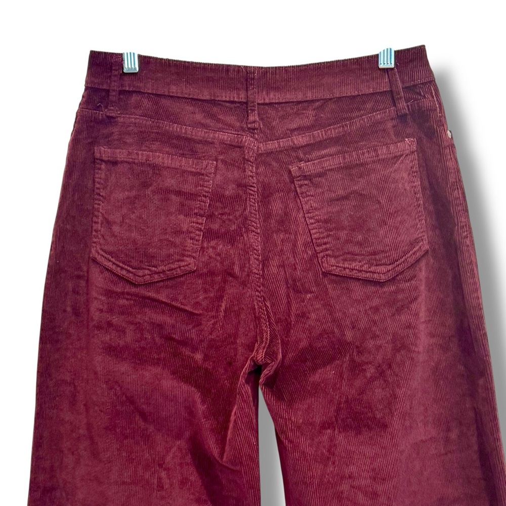 Time and Tru Size 10 High Rise Burgundy Brick Button Up Wide Leg Corduroy Pants - Picture 5 of 10